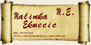 Malinka Ekmečić vizit kartica